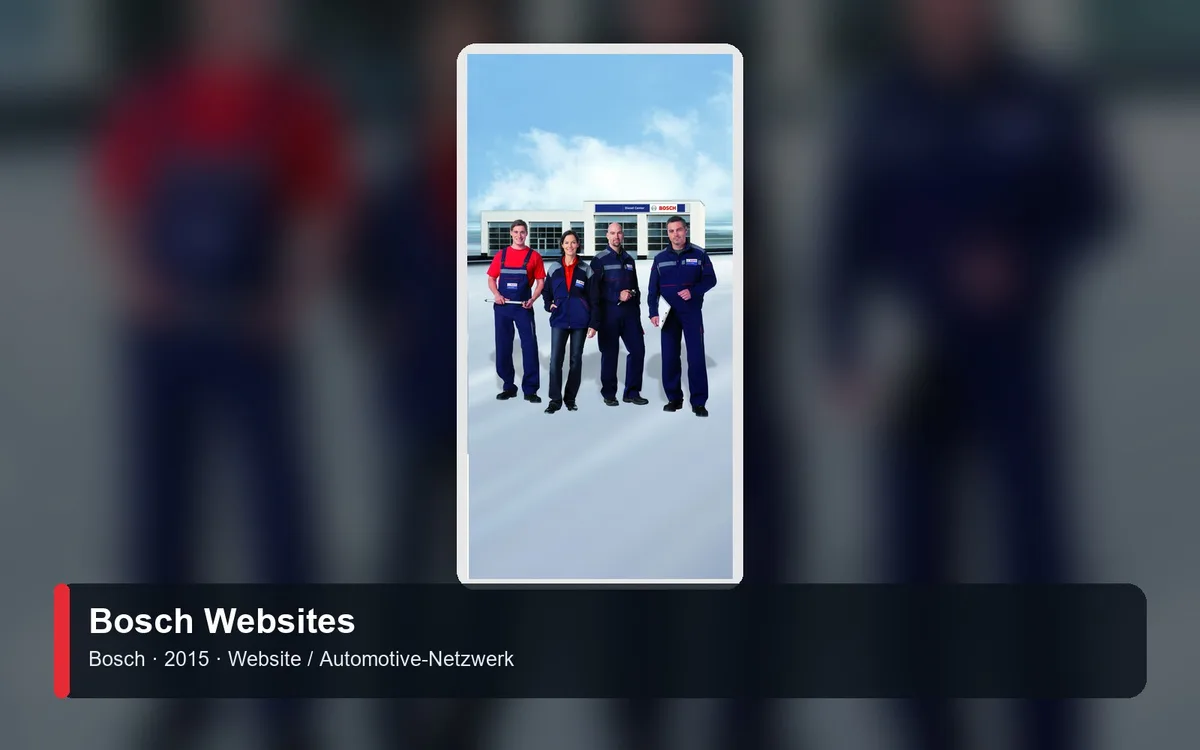 Bosch Websites – Referenzvisual für Bosch (Website / Automotive-Netzwerk)