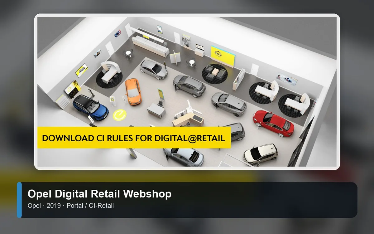 Opel Digital Retail Webshop – Referenzvisual für Opel (Portal / CI-Retail)