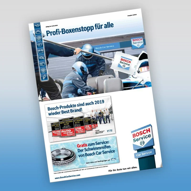 Bosch-Service-Prospekt als Kampagnen- und Rolloutmaterial