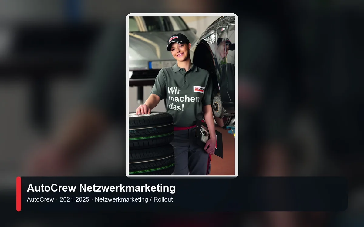 AutoCrew Netzwerkmarketing – Referenzvisual für AutoCrew (Netzwerkmarketing / Rollout)